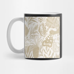 Abstract Neutral Floral Print Mug